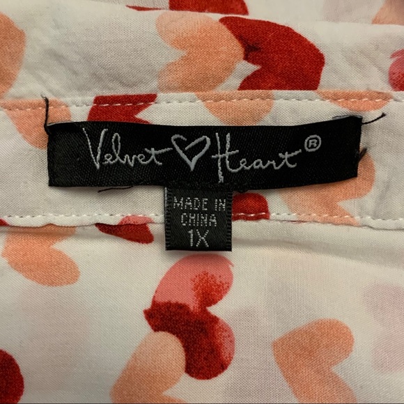 3/$25 Valentine’s Day Heart Blouse by Velvet Heart - Picture 6 of 8